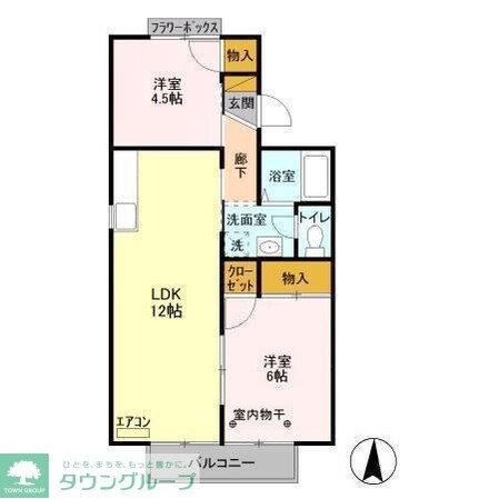 サンモールおゆみ野 Bの物件間取画像
